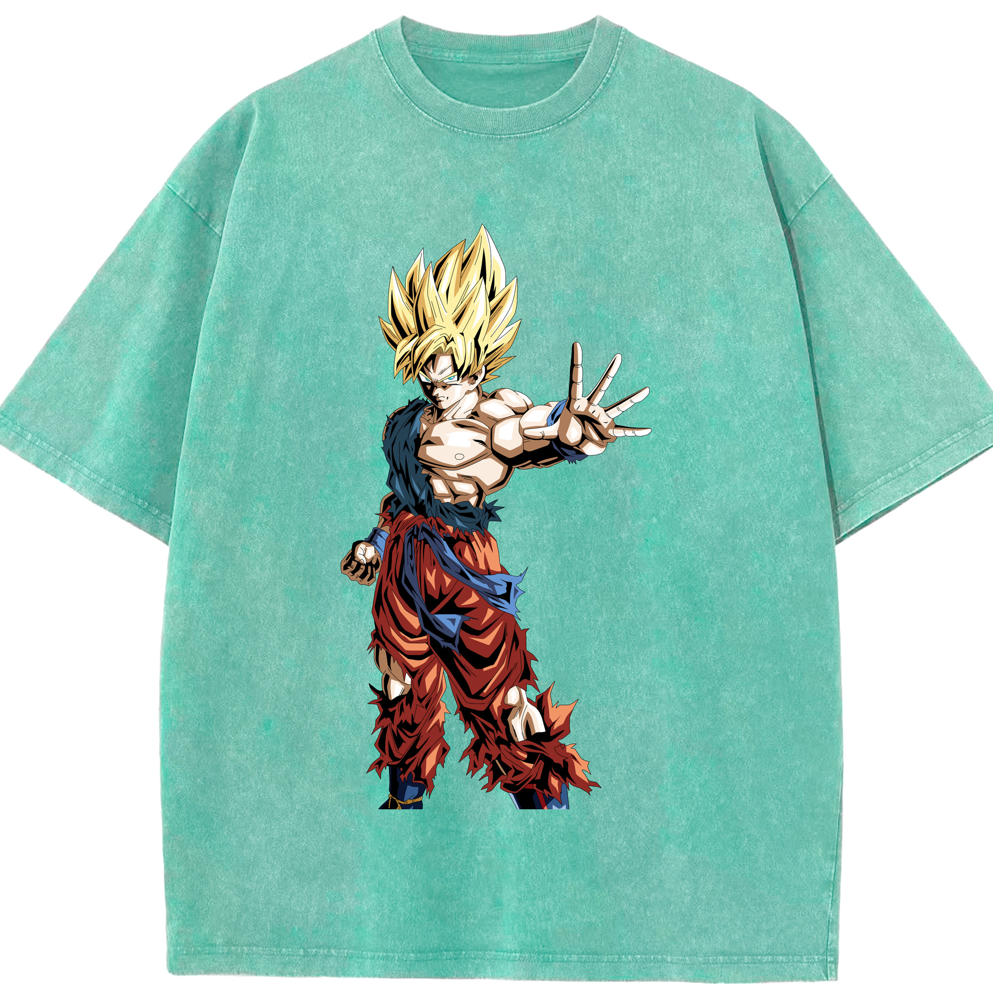 （画像用） ドラゴンボール 孫悟空（そん ごくう）Son Goku カカロット DRAGON BALL Kakarotto 綿100% ヴィンテージ風 半袖Tシャツ（フロントプリント）